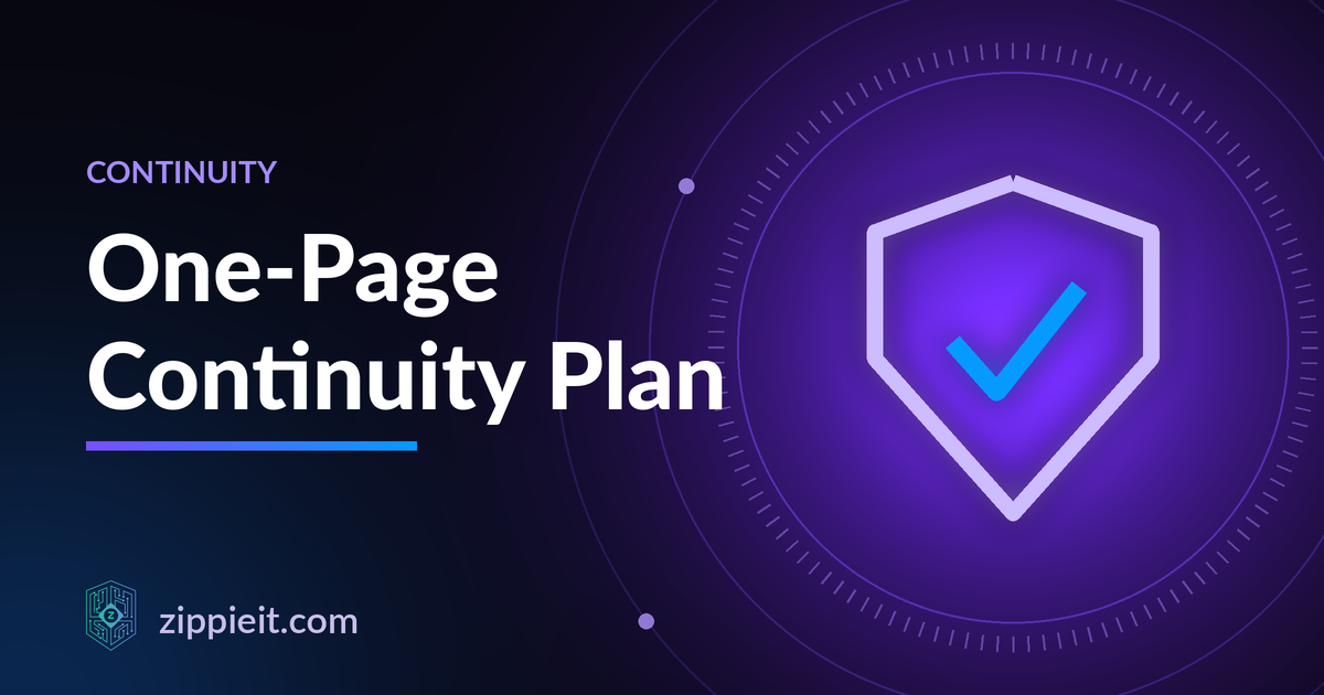 Business continuity plan: Illustration of a shield with a check mark for business continuity