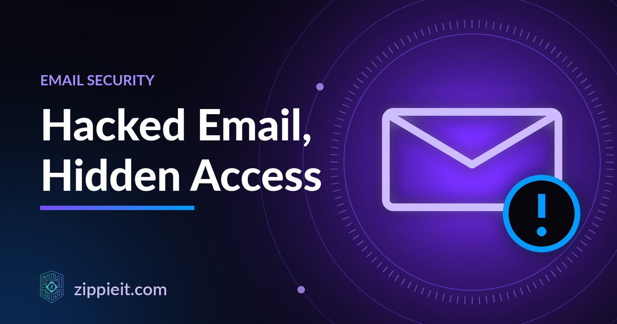 Change the password: Illustration of an envelope with an alert badge for a compromised mailbox
