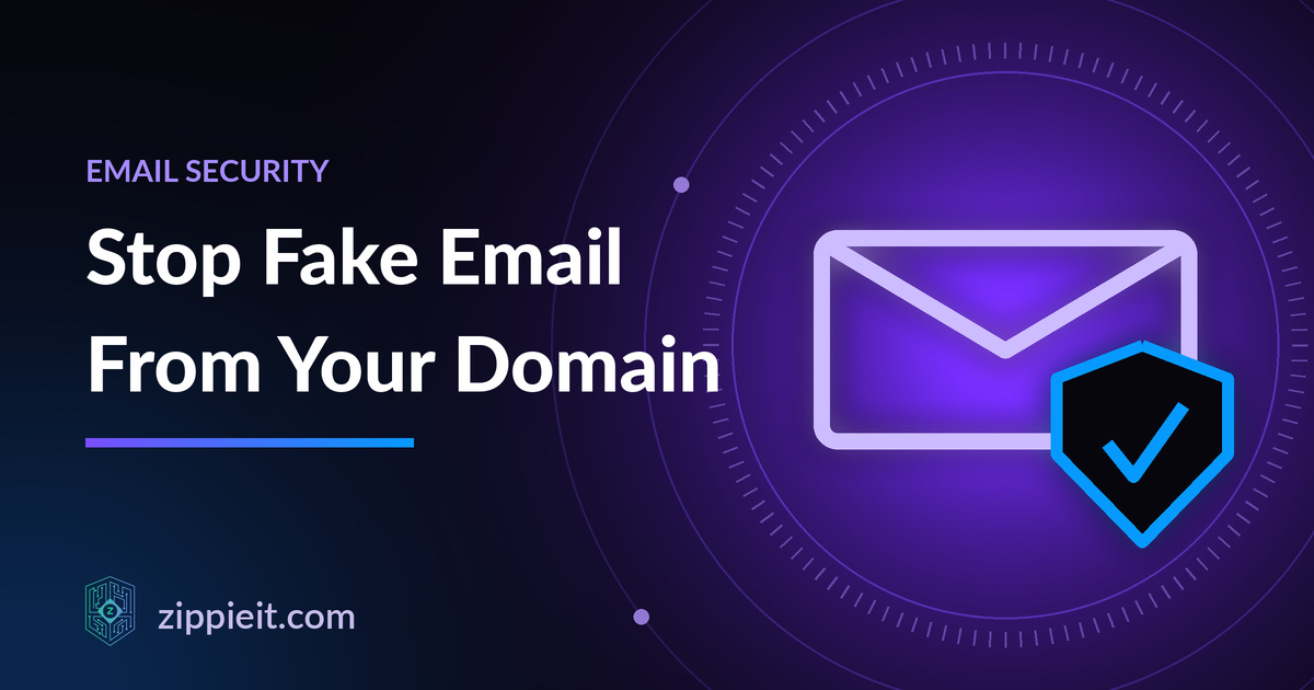 Stop scammers: Illustration of an envelope with a protective shield for email domain protection