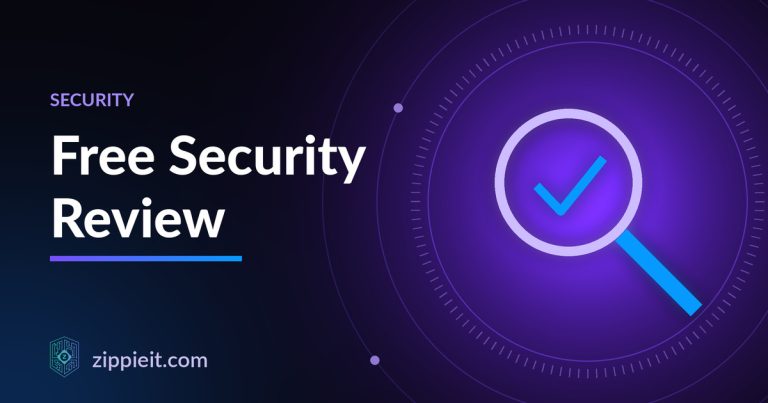 Free security review: illustration of a magnifying glass, Free Security Review
